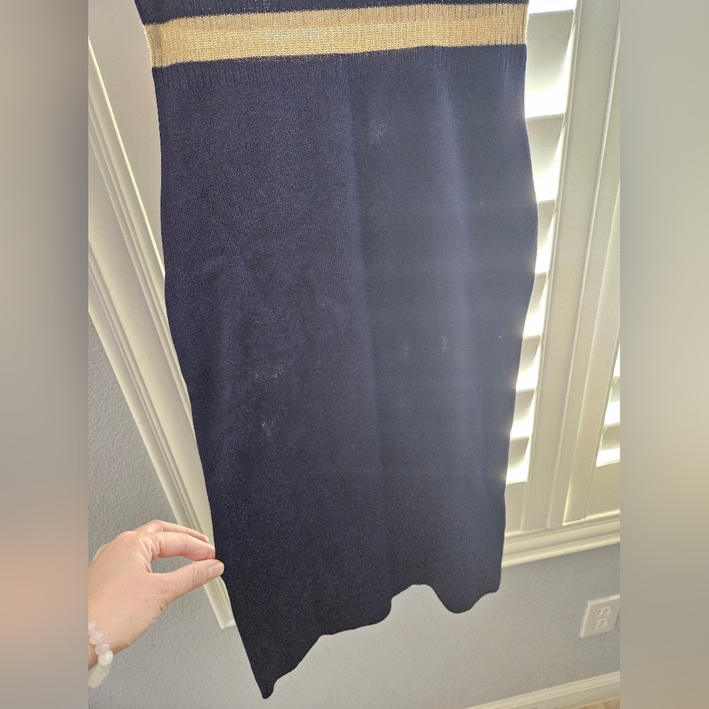 Blue and Gold Women's size small medium Dress - Picture 3 of 7